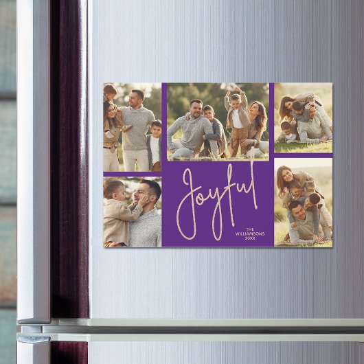 JOYFUL Christmas Photo Collage Magnetic Cards Magnetkarte
