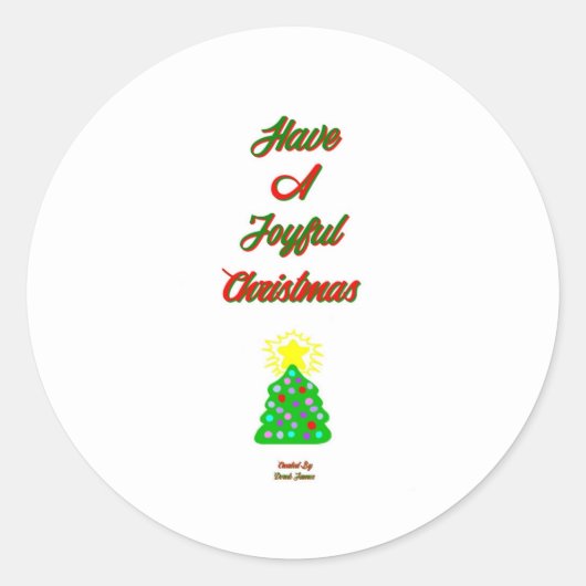 Joyful Christmas Round Sticker (Vorderseite)