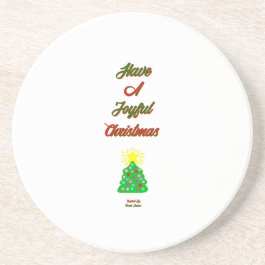 Joyful Christmas Sandstone Untersetzer (Vorne)