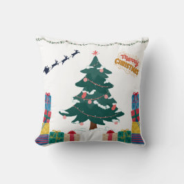Joyful Christmas Scene Pillow Kissen