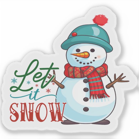 Joyful Christmas Snowman Sticker (Vorderseite)