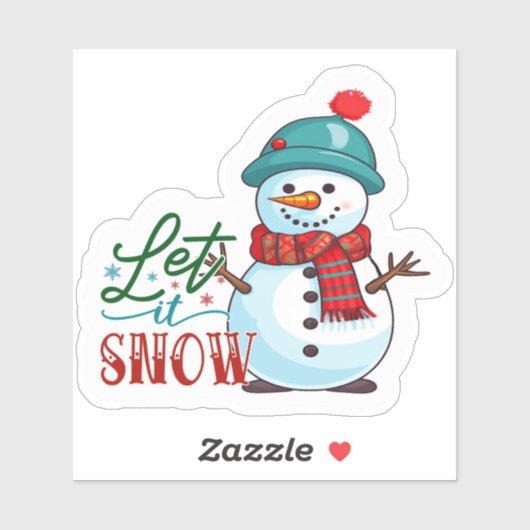 Joyful Christmas Snowman Sticker (Blatt)