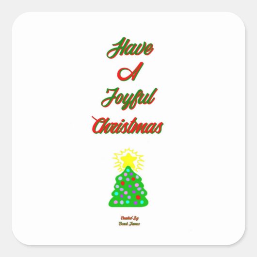Joyful Christmas Square Sticker (Vorderseite)