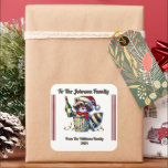 Joyful Christmas Sticker for Gift Wrapping<br><div class="desc">Ein reizender Urlaubsticker mit einem fröhlichen,  festlich geschmückten Waschbär,  der sich perfekt für die Gestaltung von Geschenkspaketen eignet.</div>