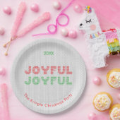 Joyful Christmas Sweater Typografie Pappteller (Party)