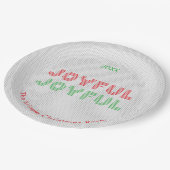 Joyful Christmas Sweater Typografie Pappteller (Schrägansicht)