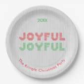 Joyful Christmas Sweater Typografie Pappteller (Vorderseite)