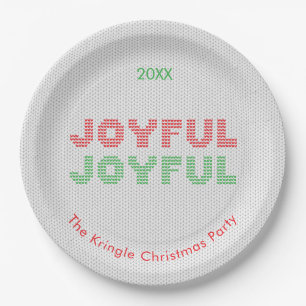 Joyful Christmas Sweater Typografie Pappteller