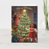 Joyful Christmas Tree Moments – Kids Holiday Card Karte (Vorderseite)