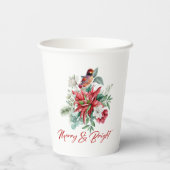 Joyful Christmas Vibe Aquarellfarben Blume, Blätte Pappbecher (Rückseite)