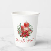 Joyful Christmas Vibe Blume und Candles Bouquet Pappbecher (Vorderseite)