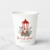 Joyful Christmas Vibe Blume und Lantern Bouquet Pappbecher (Rückseite)