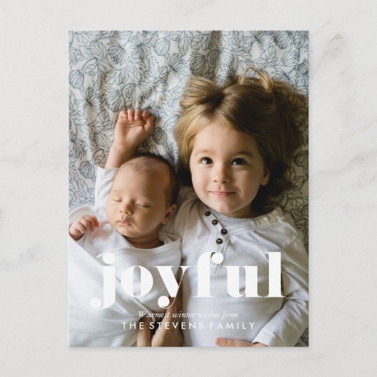 Joyful Christmas Vollblut Foto Feiertagspostkarte (Vorderseite)