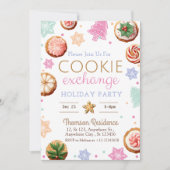 Joyful Christmas Watercolor Cookie Exchange Einladung (Vorderseite)