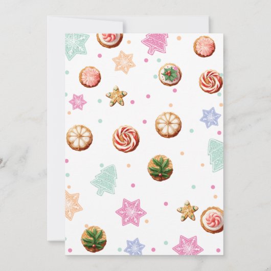 Joyful Christmas Watercolor Cookie Exchange Einladung (Rückseite)