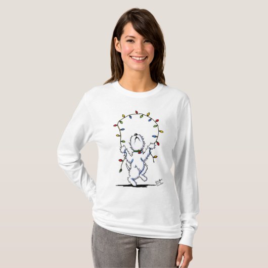 Joyful Christmas Westie (leichte Bekleidung) Shirt (Vorne ganz)