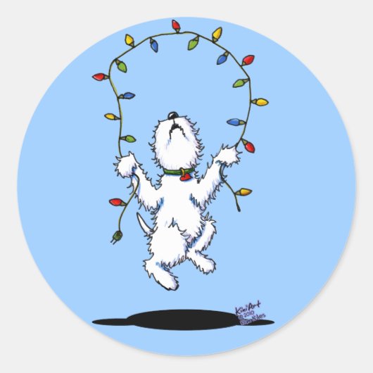 Joyful Christmas Westie Stickers (Vorderseite)