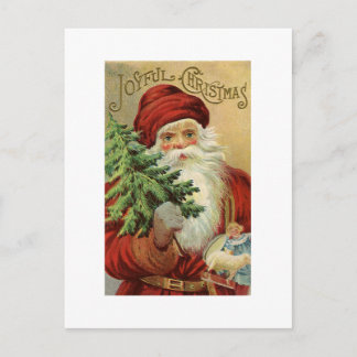 Joyful Christmas Wishes Vintage Santa Postcard Postkarte
