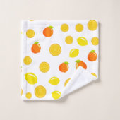 Joyful Citrus: Zitronen und Orangen Badhandtuch Set (Waschlappen)