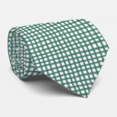 Joyful Classic Green Gingham Kariert Pattern Urlau Krawatte (Gerollt)