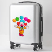 Joyful Clown With Balloons Celebrating Birthday Aufkleber (Koffer)