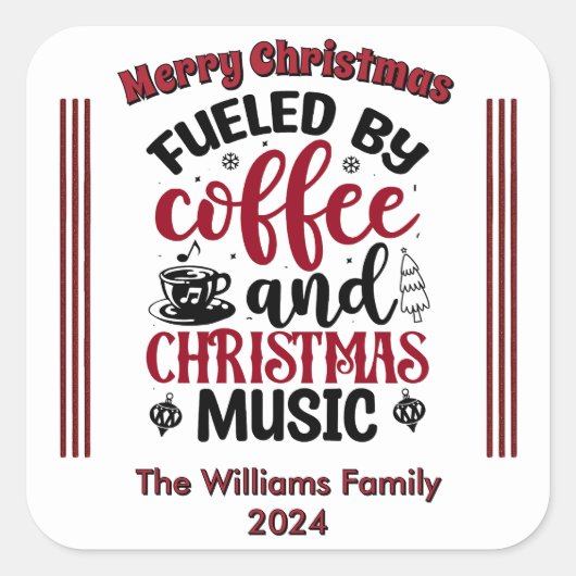 Joyful Coffee Vibes Holiday Stickers (Vorderseite)