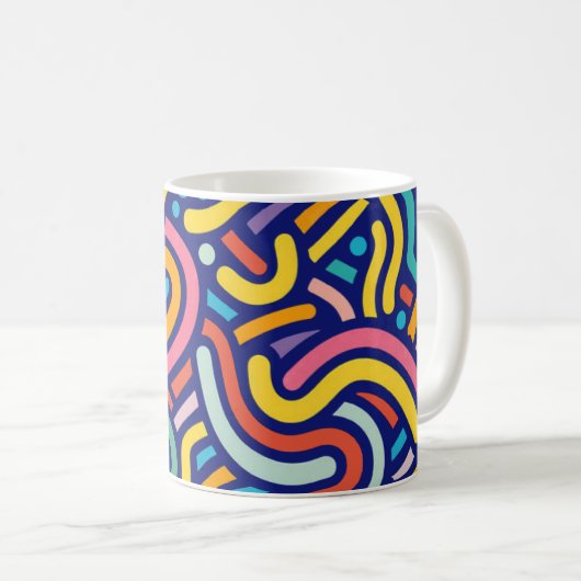 Joyful Color Pattern Mug Kaffeetasse (VorderseiteRechts)
