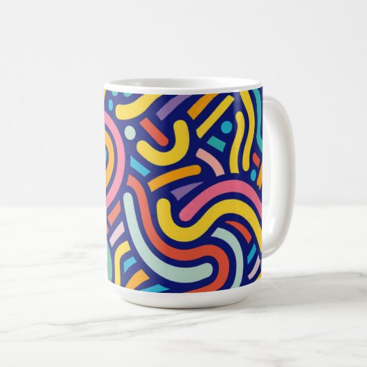 Joyful Color Pattern Mug Kaffeetasse (VorderseiteRechts)