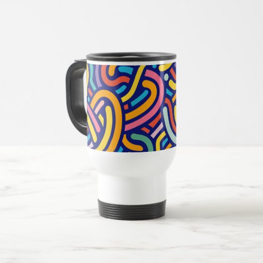 Joyful Color Pattern Mug Reisebecher (Vorderseite Links)