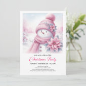 Joyful Coquette Snowman Editable Christmas Invite  Einladung (Stehend Vorderseite)