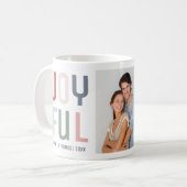 Joyful Couple Foto Weihnachten Kaffeetasse (Vorderseite Links)