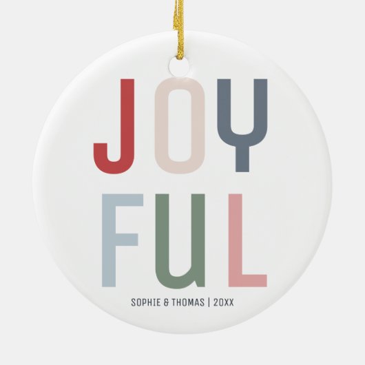 Joyful Couple Foto Weihnachten Keramik Ornament (Hinten)