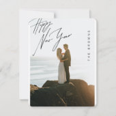 Joyful Couple Happy New Year Card Mitteilungskarte (Vorderseite)