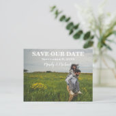 Joyful Couple Wedding Rett Ankündigung Postcard (Stehend Vorderseite)