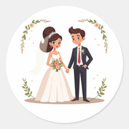 Joyful Couple Wedding Sticker
