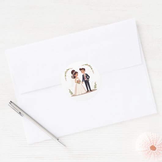 Joyful Couple Wedding Sticker (Umschlag)