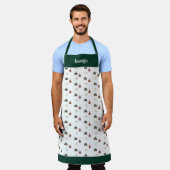 Joyful cozy cabin Christmas pattern monogram name Schürze (Getragen)