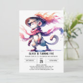Joyful Custom Monkey Geburtstag Einladung (Stehend Vorderseite)