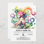 Joyful Custom Monkey Geburtstag Einladung (Vorne/Hinten)