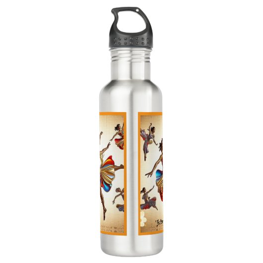 "Joyful Dance Vibrations" Edelstahlflasche (Rückseite)