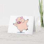 Joyful Dancing Pig Karte (Vorderseite)
