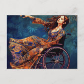 Joyful Dancing Rollstuhl Frau Postkarte (Vorderseite)