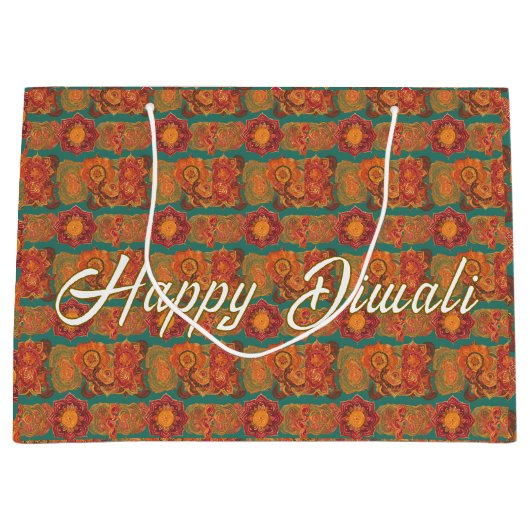 Joyful Diwali Festival Große Geschenktüte (Vorderseite)