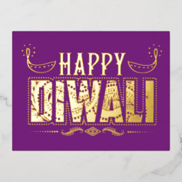 Joyful Diwali Postcard Folien Feiertagspostkarte
