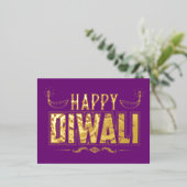 Joyful Diwali Postcard Folien Feiertagspostkarte (Stehend vorne)