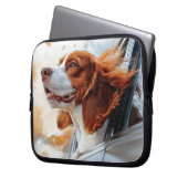 Joyful Dog in Wind Art Print Laptopschutzhülle (Vorderseite Links)
