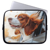 Joyful Dog in Wind Art Print Laptopschutzhülle (Vorderseite)