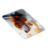 Joyful Dog in Wind Art Print Magnet (Rechte Seite)