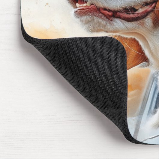 Joyful Dog in Wind Art Print Mousepad (Ecke)