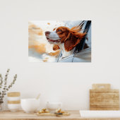 Joyful Dog in Wind Art Print Poster (Küche)